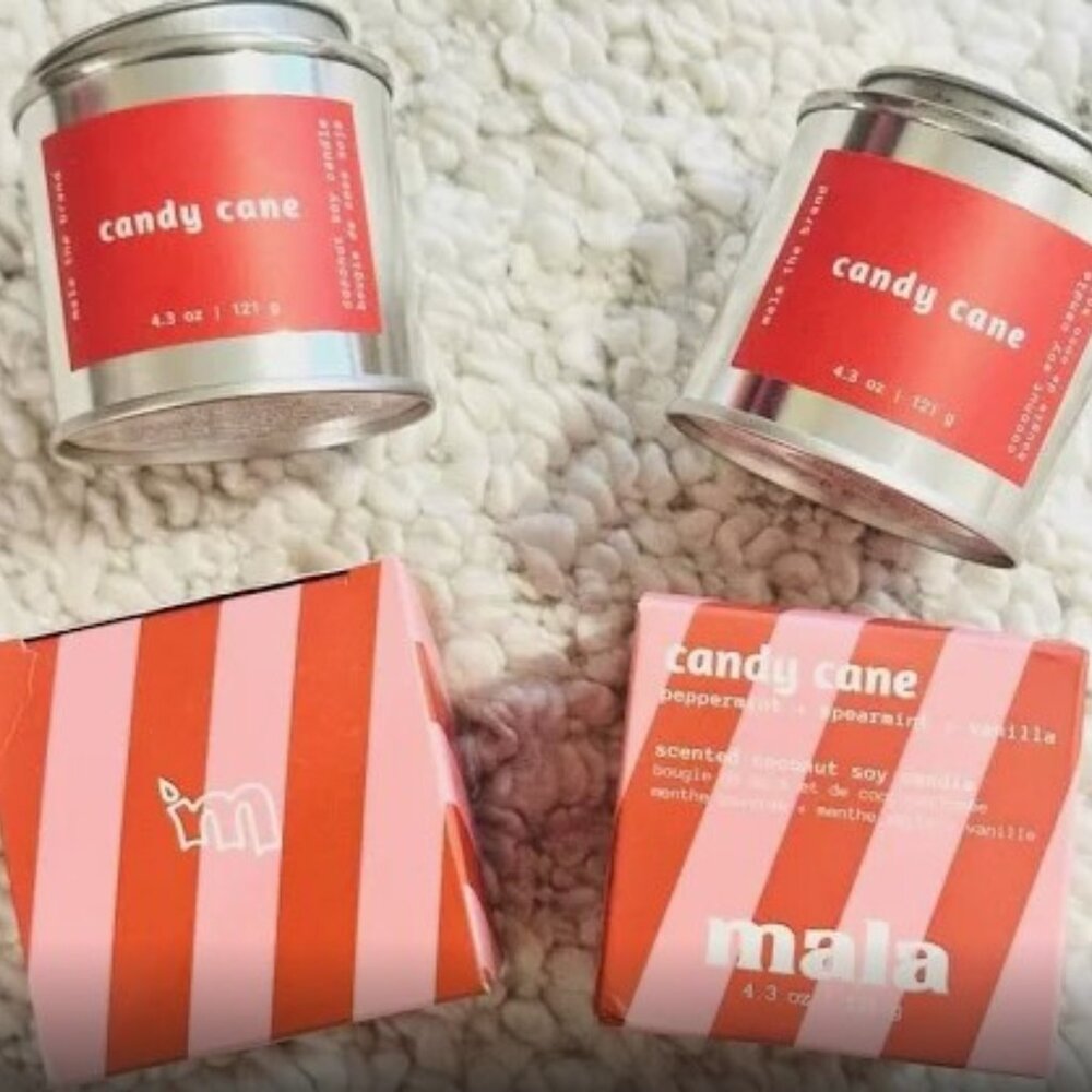 NWT Mala Candy Cane Candle, 4.3 oz